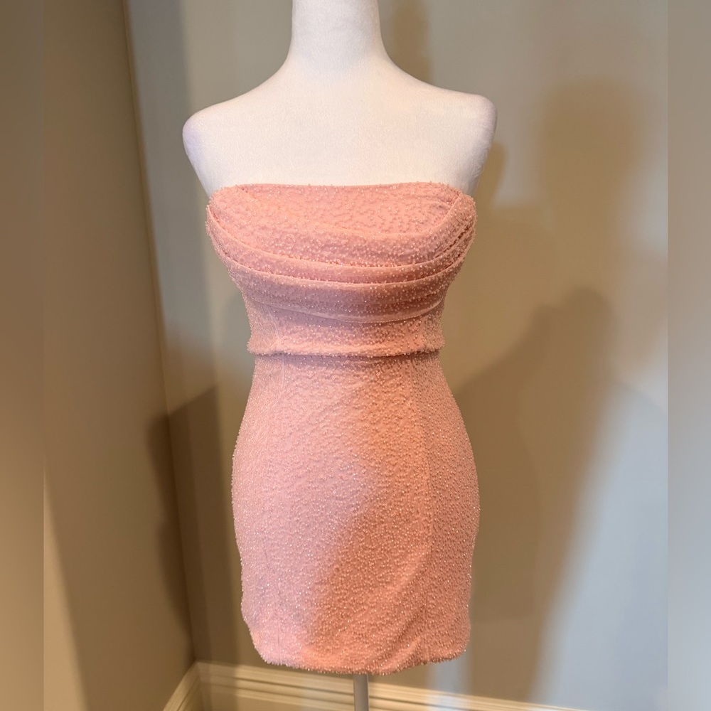 Oh Polly Blush Strapless Mini Dress - Picture 5 of 7